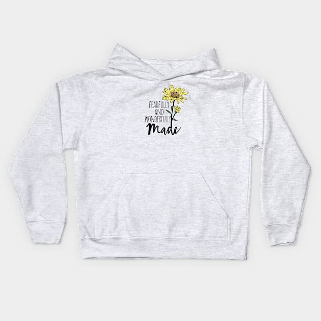 Fearfully and Wonderfully Made Sunflower Kids Hoodie by Move Mtns